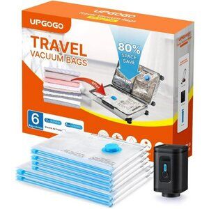 Travel Vacuum Storage Bags 6 Pack with Electric Pump Space Saver for Luggage